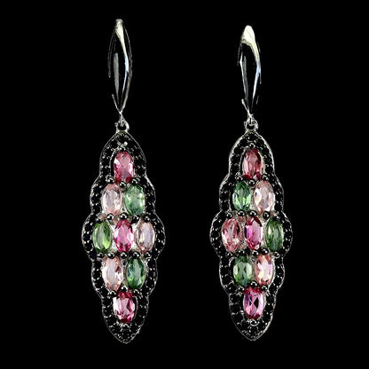 Turmalin Spinell Ohrringe aus weißvergoldetem Silber - INARA