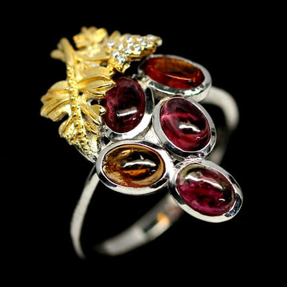 Turmalin Weintraube Ring aus bicolor vergoldetem Silber - INARA