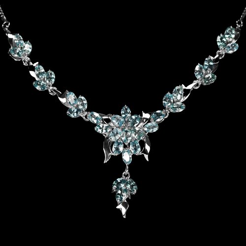 Zirkon Collier aus weißvergoldetem Silber - INARA